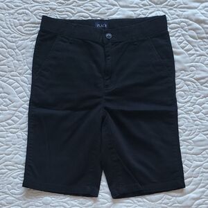 Place Kids Adjustable Waist Black Long Shorts Size 14